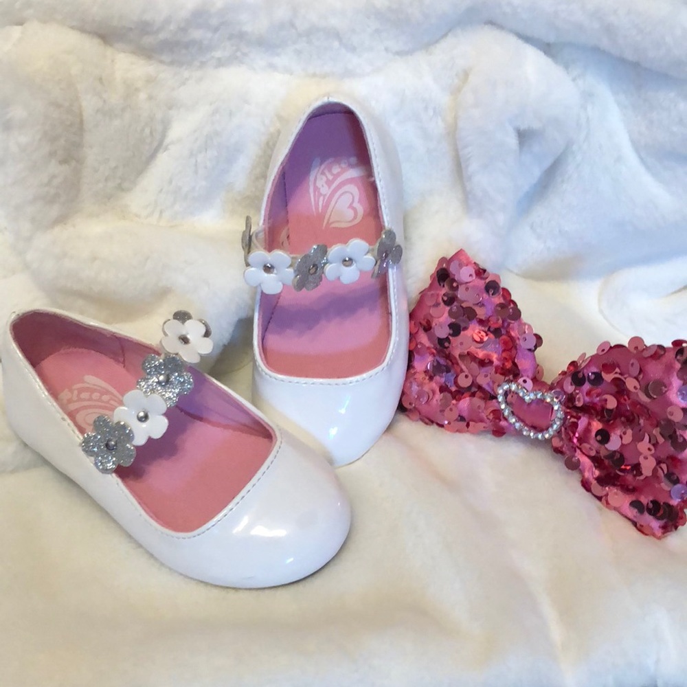 Girls White Patent Leather Dress Shoes Size 5